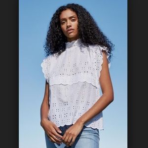 Amour Vert Solange Eyelet Blouse White XS